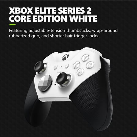 Xbox Elite Series 2 Core Wireless Gaming Controller – White – Xbox Series X|S, Xbox One, Windows PC, Android, and iOS