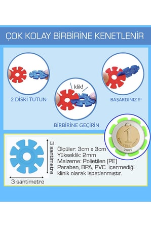 Think Master Masterflakes Eğitici Kilitli Diskler Stem Eğitimi Uyumlu 10 Renk 300 Parça Yapı Oyuncak Seti 3 Yaş ve Üzeri İçin STEM ve Robotik Kodlama Blokları