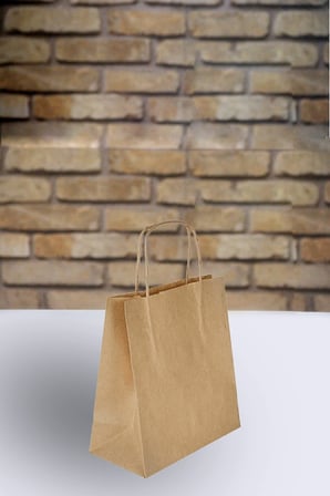 Burgu Saplı Kağıt Poşet Çanta 38x26x35 cm (25 Adet)