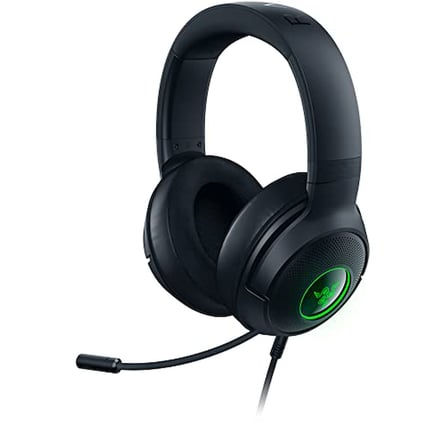 Razer Kraken V3 X USB - Kablolu USB Oyun Kulaklığı (285 g'da ultra hafif, TriForce 40 mm sürücüler, HyperClear Kardioid Mikrofon, 7.1 surround ses, RGB) Siyah