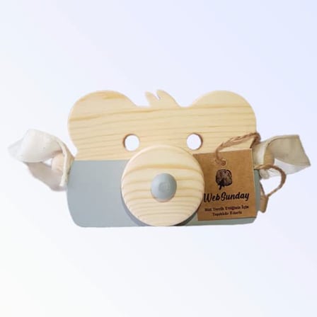 websunday Eğitici Oyuncak Ayıcık Fotoğraf Makinesi, Askılı Şirin Oyuncak Kamera, Montessori Oy