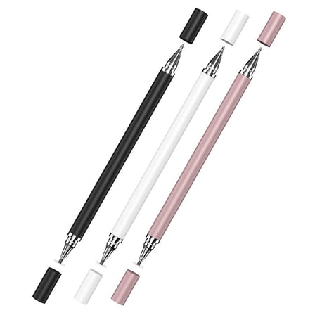Microcase Universal Telefon Tablet iPad 2in1 Disk Uçlu Stylus Pen Dokunmatik Kalem - AL3463 (Beyaz)