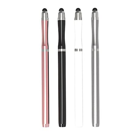 Microcase Universal Telefon Tablet iPad 2in1 Disk Uçlu Stylus Pen Dokunmatik Kalem - AL3464 (Siyah)