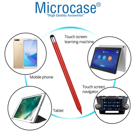 Microcase Universal Telefon Tablet Navigasyon 2in1 Stylus Pen Dokunmatik Kalem - AL3465 (Siyah)