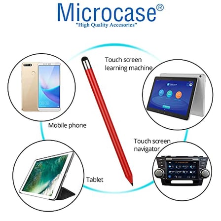Microcase Universal Telefon Tablet Navigasyon 2in1 Stylus Pen Dokunmatik Kalem - AL3465 (Siyah)