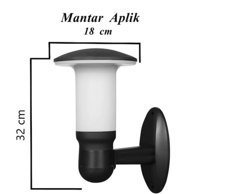SekaTech Zita Bahçe Duvar Aplik Mantar Siyah Dış Mekan Aydınlatma IP54