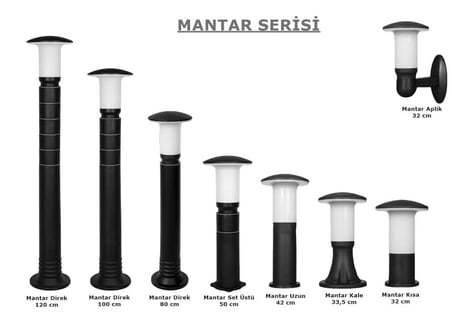 SekaTech Zita Bahçe Duvar Aplik Mantar Siyah Dış Mekan Aydınlatma IP54