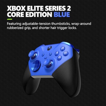 Xbox Elite Series 2 Core Wireless Gaming Controller – Blue Series X|S, One, Windows PC, Android, and