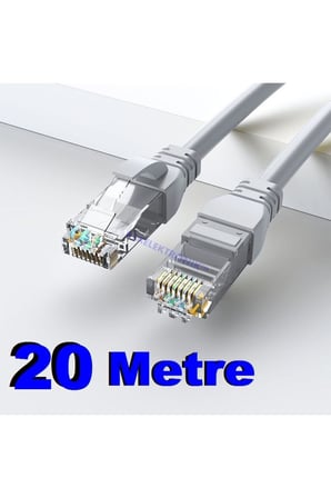 20mt 20 Metre +tv Fiber Adsl Modem Bilgisayar Arası Ethernet Internet Kablosu Ağ Network