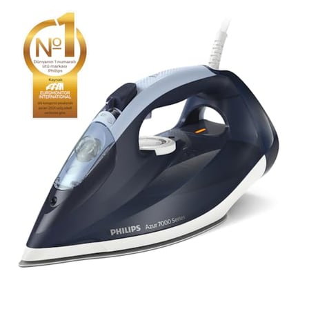 Philips 7000 Serisi Buharlı Ütü - 2800W, SteamGlide Taban, 250 g Güçlendirme, 50 g/ Sürekli Buhar, Otomatik Kapanma, Hızlı Kireç Temizleme (DST7030/20)