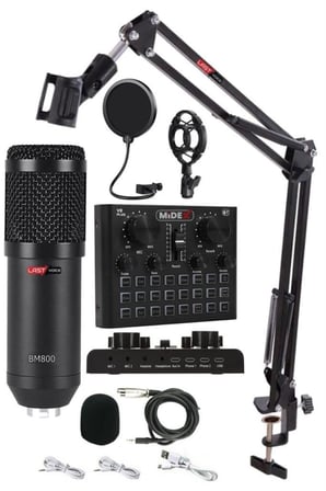 Lastvoice BM800 Live Set Efektli Ses Kartı Mikrofon Stand Canlı Yayın Seti (PC ve Telefon)