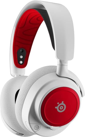 Steelseries Arctis Nova Booster Pack Cherry Red - Oyun Kulaklığı Aksesuarı - İki Renkli Naylon Kafa Bandı - Benzersiz Metalik Hoparlör Plakaları ile Kişisel Özelleştirilebilir - İmitasyon