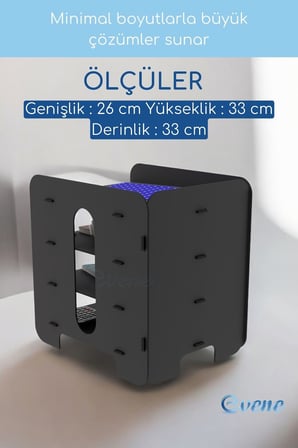 Evene Dosya Düzenleyici Masa Üstü Organizer Evrak Raflı Model 1 Siyah, eorganizer1