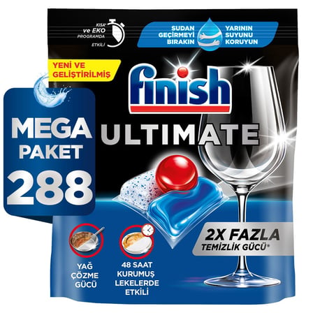 Finish Ultimate Bulaşık Makinesi Deterjanı Tableti 6 x 48 Kapsül, 288 Tablet