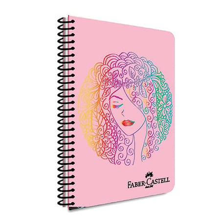 Faber-Castell Yüz Tasarımlı Spiralli Defter, A4, 120 Yaprak, 70g Kağıt, Çizgili, Dayanıklı Kapak, Ko