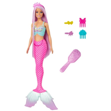 Barbie Uzun Saçlı Muhteşem Deniz Kızı 17 cm uzunluğunda renkli saçlı deniz kızı ​Barbie ile saç şekillendirme oyunlarına uygun aksesuarlar HRR00