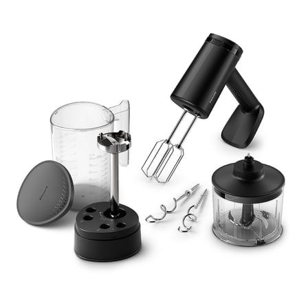 Philips 5000 Serisi Güçlü El Mikser Seti 500W, El Blender Aparatı, Doğrayıcı Aparatı, Ölçekli Akıllı Saklama Kabı, 5 Hız Ayarı ve Turbo, HR3781/20
