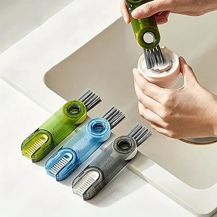 BUFFER® 3 Fonksiyonlu Pratik Şişe Temizleme Fırçası Mutfak Banyo Araç Klavye Pencere Oluklar İçin Ço