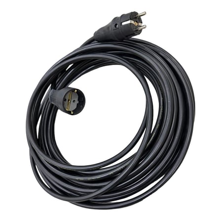 30 METRE 3x2,5 MM CCA TTR TEKLİ SİYAH RENK TOPRAKLI KAUÇUK SEYYAR ELEKTRİK KABLOSU