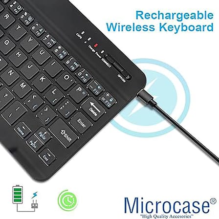Microcase Tablet ve Telefonlar için Türkçe Q Bluetooth Klavye ve Mouse Set - AL3476 (Siyah)