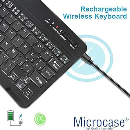 Microcase Tablet ve Telefonlar için Türkçe Q Bluetooth Klavye ve Mouse Set - AL3476 (Siyah)