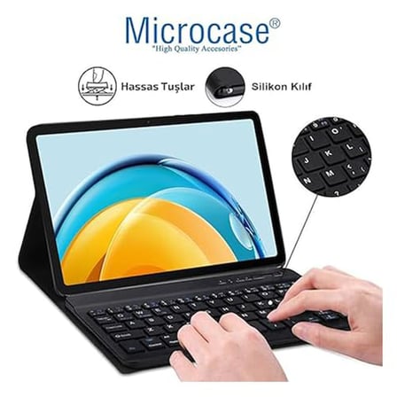 Microcase P11 2. Tablet ile Uyumlu Bluetooth Klavyeli Standlı Kılıf - BKK4
