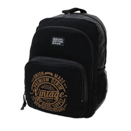 Old Cotton Cargo 7184 Revilla Sırt Okul Günlük Seyahat 15 inç Laptop NoteBook Tablet Çantası (Siyah Siyah)