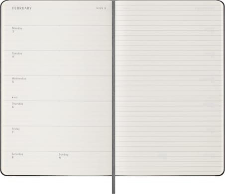 Moleskine Haftalık planlayıcı 2024-2025, ajanda, haftalık, 18 ay 2025, notlar için yerli, sert kapaklı ve elastik kilitli, büyük format 13 x 21 cm, renk siyah