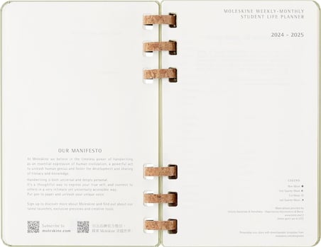 Moleskine Academic Monthly Planner 2024-25, 12 Aylık Haftalık ve Aylık Planlayıcı, Yumuşak Kapaklı Üniversite Planlayıcısı, Renkli Crush Kivi, Geniş Format 15 x 21 cm