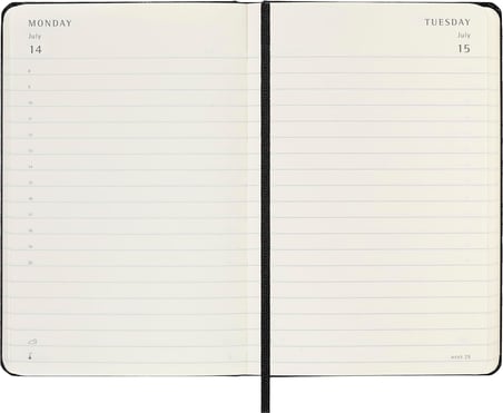 Moleskine Günlük planlayıcı, 12 aylık günlük planlayıcı 2025, sabit kapak ve elastik kilit, renk siyah, çanta formatı 9 x 14 cm