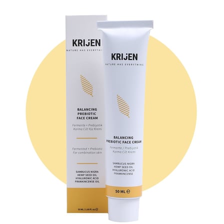 Krijen Nature Everything Kenevir Tohumu + Hyaluronik Asit | Fermente/Prebiyotik Karma Cilt Yüz Kremi 50 Gr