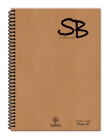 ETİKA SB A5 140 Sayfa Defter Kraft Kapak Spiralli Hafif Kağıt ÇİZGİLİ 70 Yp.