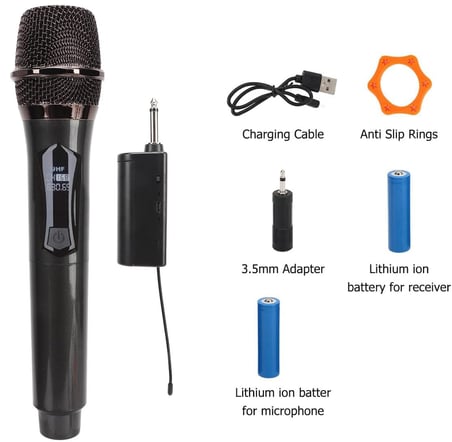Coverzone Kablosuz Karaoke Mikrofonu 6.35mm Amfi hoparlör İçin ve Sahne Performansı Çok Amaçlı Aktiv
