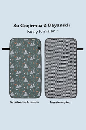 Monnhein Bebek Bakım Örtüsü, Bebek Alt Açma Minderi, Su Geçirmez Bebek Minderi (Woods)