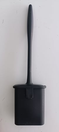 HAPPENS Tuvalet Fırçası Silikon Klozet WC Banyo Küvet Temizleme Fırçası Antibakteriyel Kolay Temizlenir Delmeden Duvara Monte Ürün boyutu: 36.5cm x 10cm x 4.1cm (Siyah)