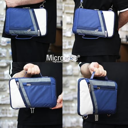 Microcase Huawei Matepad 11.5 inch Tabletler için Omuz Askılı El Tutacaklı Universal Sleeve Taşıma Çantası AL4346 Lacivert Krem Gri