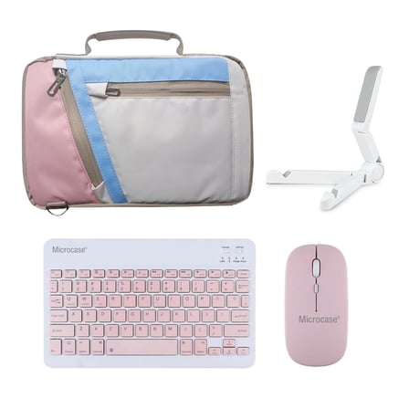Microcase Huawei Matepad 11.5 PaperMatte Edition Uyumlu Tablet Çanta+Türkçe Bluetooth Klavye +Mouse+ Standı - Pembe AL4382 (Pembe)