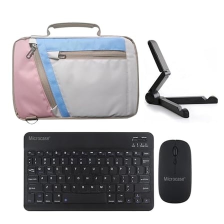 Microcase Huawei Matepad 11.5 PaperMatte Edition Uyumlu Tablet Çanta+Türkçe Bluetooth Klavye +Mouse+ Standı - Pembe AL4382 (Pembe)