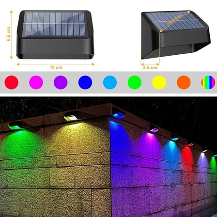 Greentech Güneş Enerjili 8 Renk Geçişli Duvar Aydınlatma (4 Adet) / GT-SL16