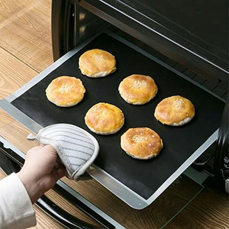 Yanmaz Yapışmaz Mangal Pişirme Örtüsü "GRILLMAT" - 40 cm Genişlik, 0.30mm Kalınlık, Siyah Re