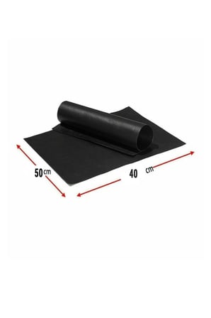 Yanmaz Yapışmaz Mangal Pişirme Örtüsü "GRILLMAT" - 40 cm Genişlik, 0.30mm Kalınlık, Siyah Re