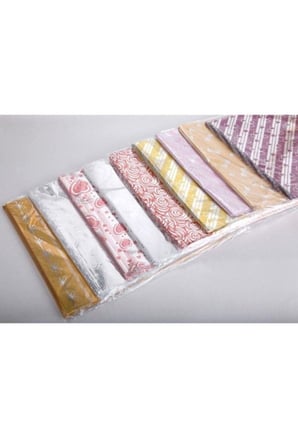 Metalize Hediye Poşet Paketi 30x35 cm Kendinde Bantlı Renkli Hediye Paketi 100'lü