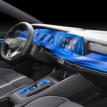 NovStrap VW Golf 8 İle Uyumlu ve Ekran Koruyucu Film 18 Parça Şeffaf Araç İçi Ppf Kaplama Seti