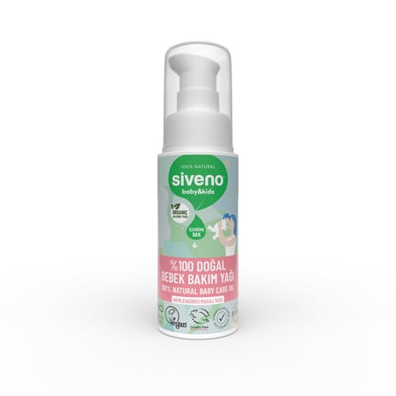 Siveno  Doğal Bebek Yağı Organik Jojoba Bakım Masaj Yağı Parafinsiz Bitkisel Vegan 50 Ml