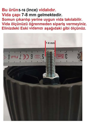 Orta Mobilya Koltuk Kanepe Baza Destek Ayağı Tek Adet Ceviz 14-19 Cm Ayarlı 5/16 Vida Ceviz
