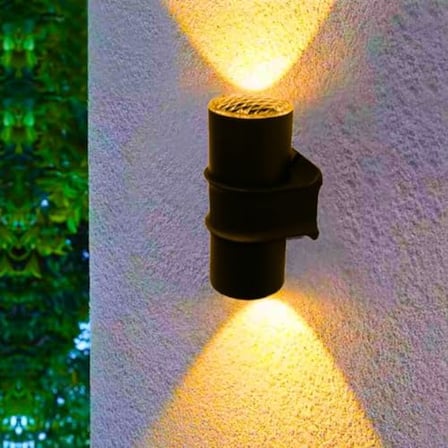 Çiftli Çağlayan Aplik IP54 Dış Mekan Zita Beyaz, Günışığı, Yeşil, Turuncu Işık Bahçe Aydınlatma Duvar Apliği + 2 Adet Gu10 Led Ampul (Turuncu)