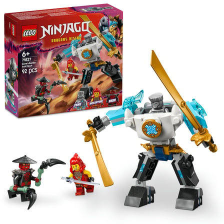 LEGO NINJAGO Zane’in Savaş Zırhı Mech’i 71827-6 Yaş ve Üzeri Çocuklar için 3 Minifigürlü Yaratıcı Oy