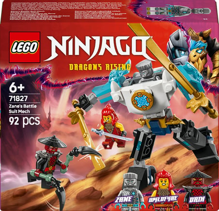 LEGO NINJAGO Zane’in Savaş Zırhı Mech’i 71827-6 Yaş ve Üzeri Çocuklar için 3 Minifigürlü Yaratıcı Oy
