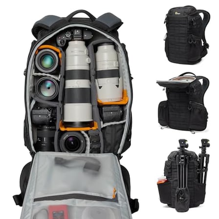 Lowepro ProTactic BP 450 AW III Kamera Sırt Çantası, 4 Noktalı Erişim, Profesyonel Kamera Çantası, DSLR/Dronlar/Aynasız, 16 inç'e kadar Dizüstü Bilgisayar, Yağmur Kapağı, Fotoğrafçı, Kameraman için