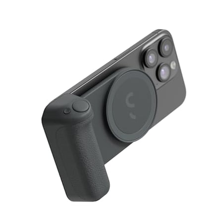 ShiftCam SnapGrip Pro - Qi2 Kablosuz Şarj, Kablosuz Deklanşör Düğmesi ve Manyetik Montajlı Telefon Kamerası Tutacağı ve Manyetik Güç Bankası, Tüm Telefonlar için, Masaüstü Yuvası - Gece Yarısı